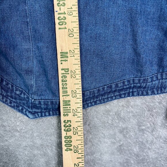 Sara Studio Womens Grandma 3X Christmas Long Sleeve Button‎ Up Blue Denim Shirt - Picture 6 of 13